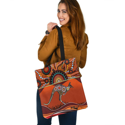 aboriginal-tote-bag-kangaroo-with-dot-painting