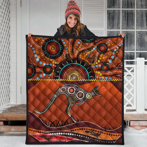 aboriginal-premium-quilt-kangaroo-with-dot-painting