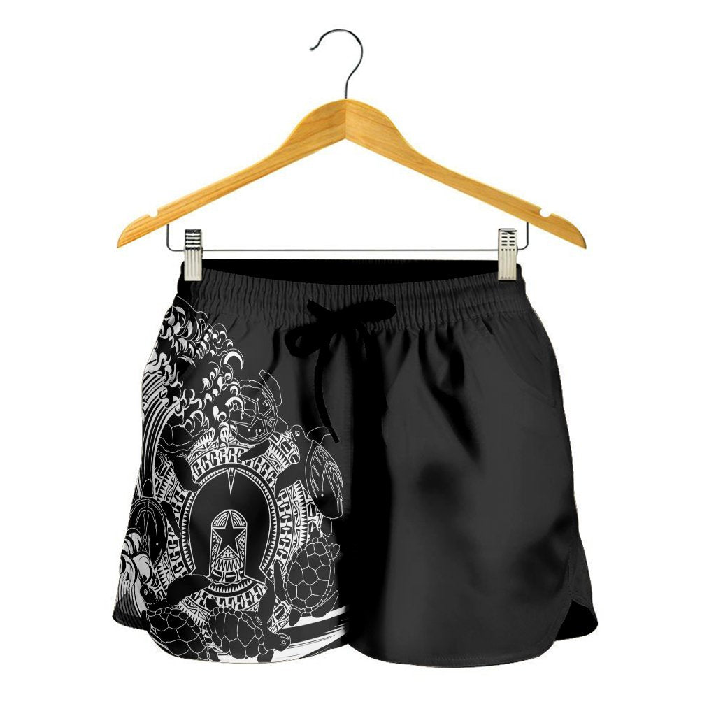 Aboriginal Women's Short, Torres Strait Islands in Wave (Black) - Vibe Hoodie