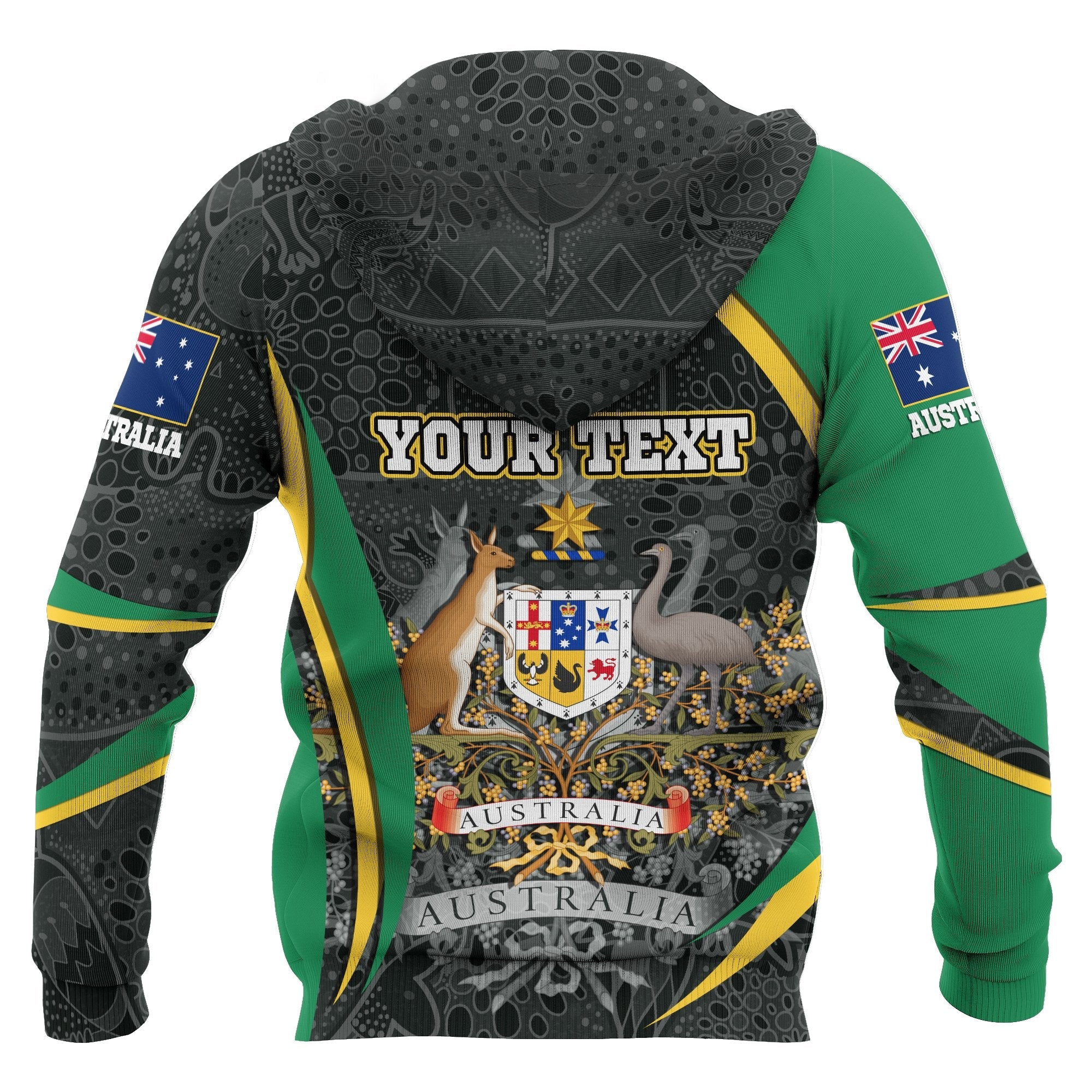 custom-text-zip-up-hoodie-australian-coat-of-arms-aussie-spirit-green