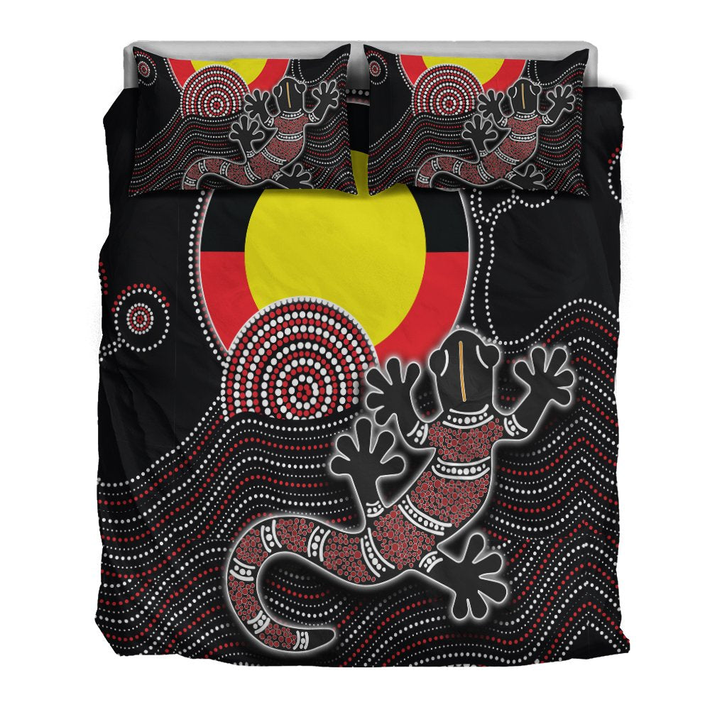 aboriginal-bedding-set-gecko-with-aboriginal-flag