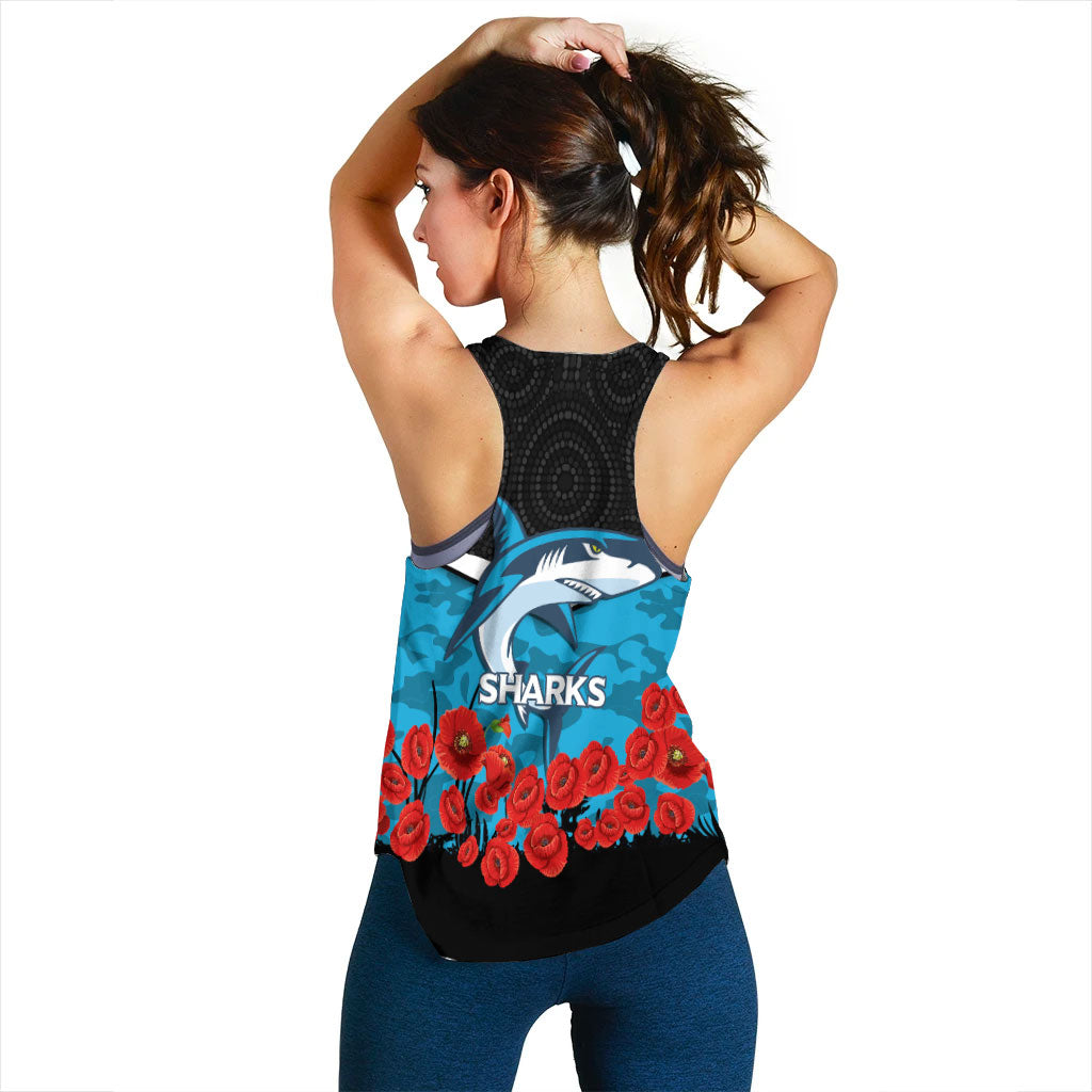 cronulla-sutherland-sharks-anzac-day-indigenous-art-women-tank-top