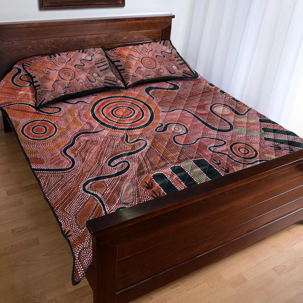 aboriginal-quilt-bed-set-indigenous-footprint-landscape