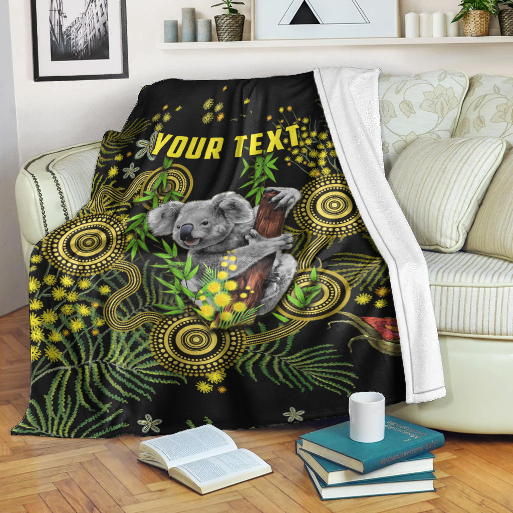 custom-personalised-golden-wattle-premium-blanket-australia-acacia-pycnantha-mix-aboriginal