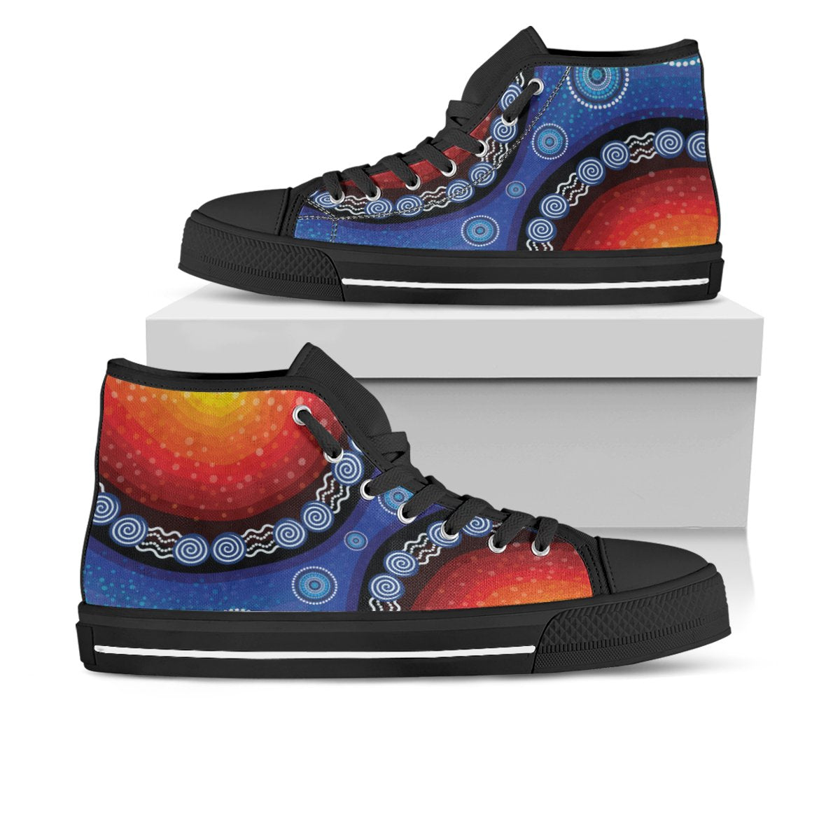 high-top-aboriginal-color-dot-painting