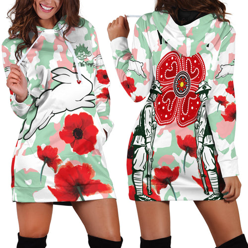 custom-personalised-rabbitohs-anzac-day-hoodie-dress-poppies-aboriginal-proud-soldiers