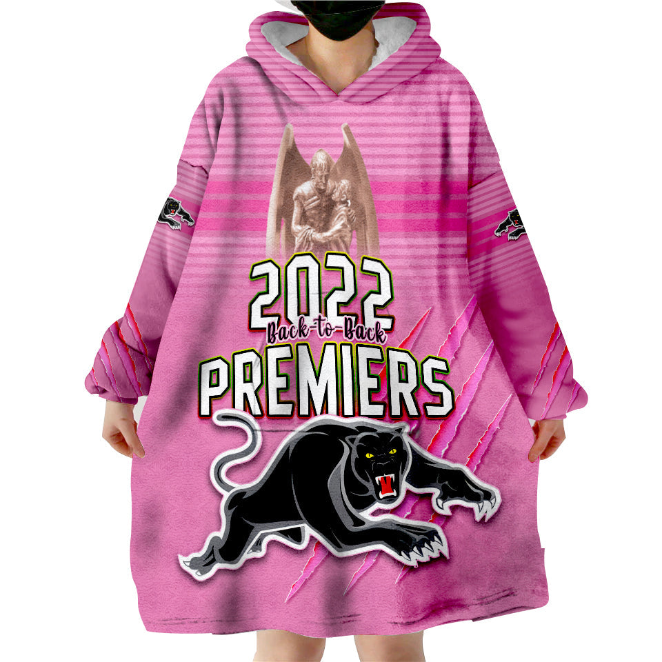 custom-text-and-number-panthers-proud-wearable-blanket-hoodie-back-to-back-premiers-2022-version-pink-lt13