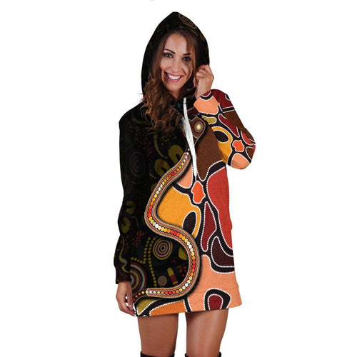 hoodie-dress-aboriginal-snake-with-dot-painting