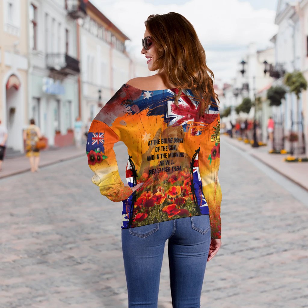 Australia Anzac Day 2021 Women's Off Shoulder Sweater - Anzac Day Commemoration 1939 - 1945 - Vibe Hoodie