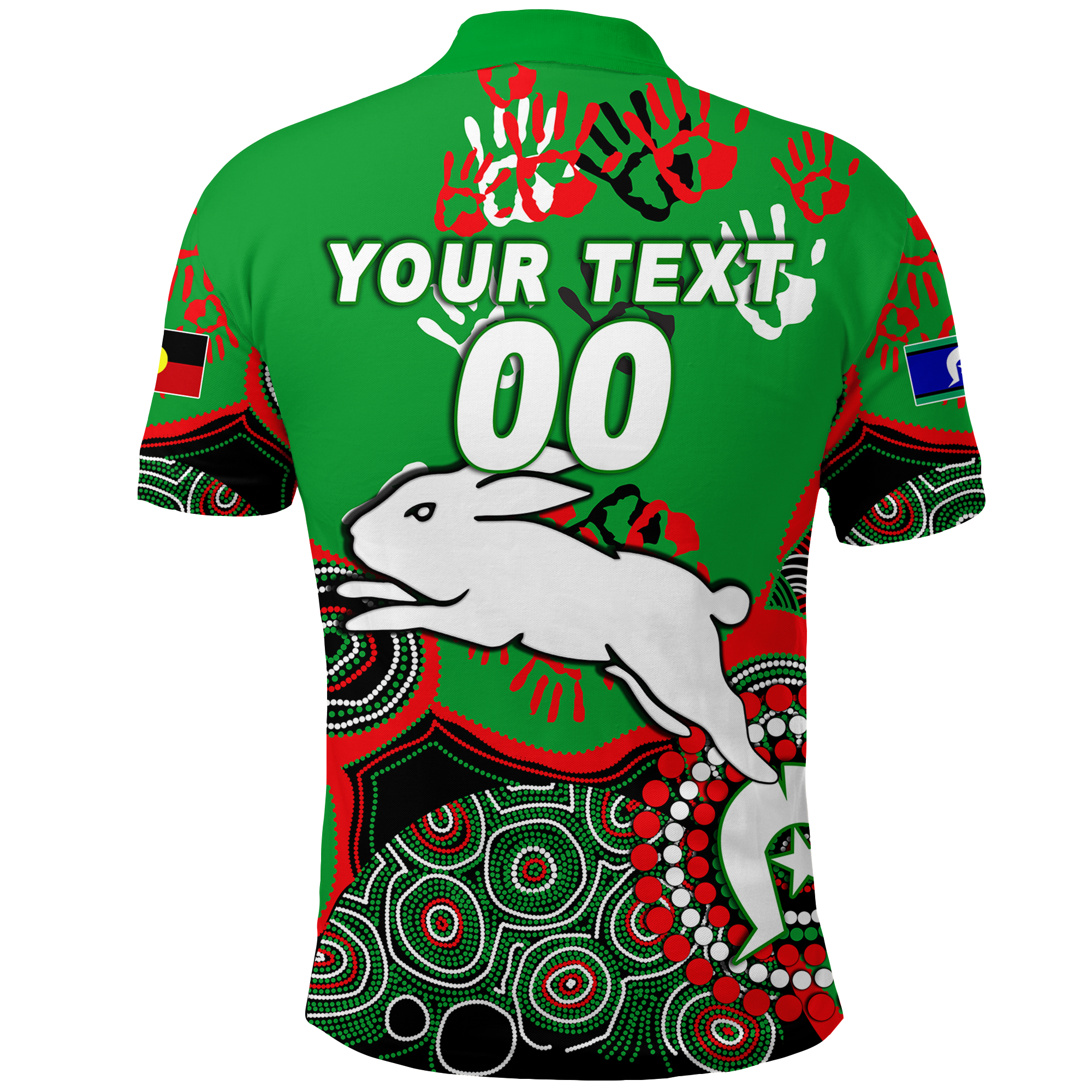custom-personalised-rabbitohs-rugby-naidoc-2022-aboriginal-polo-shirt