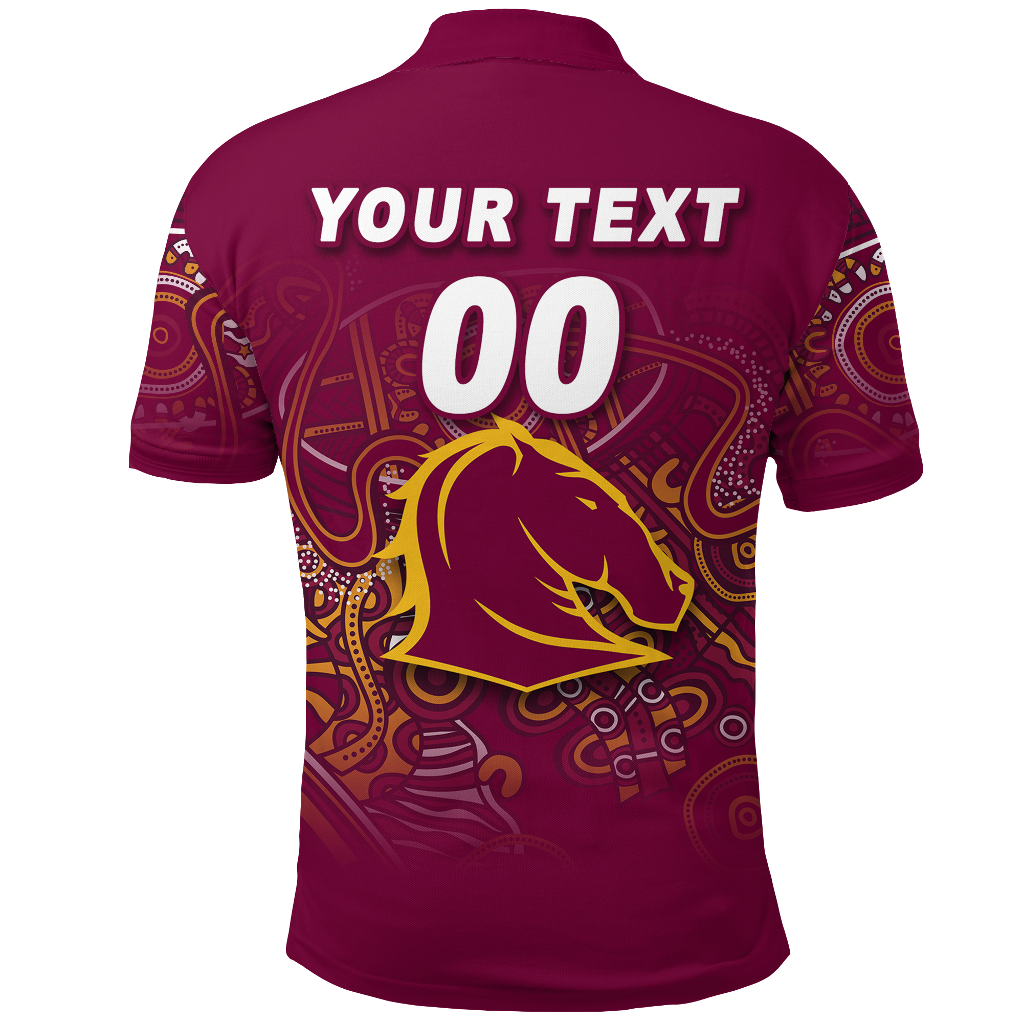 (Custom Personalised) Brisbane Broncos Rugby Indigenous Polo Shirt - LT12