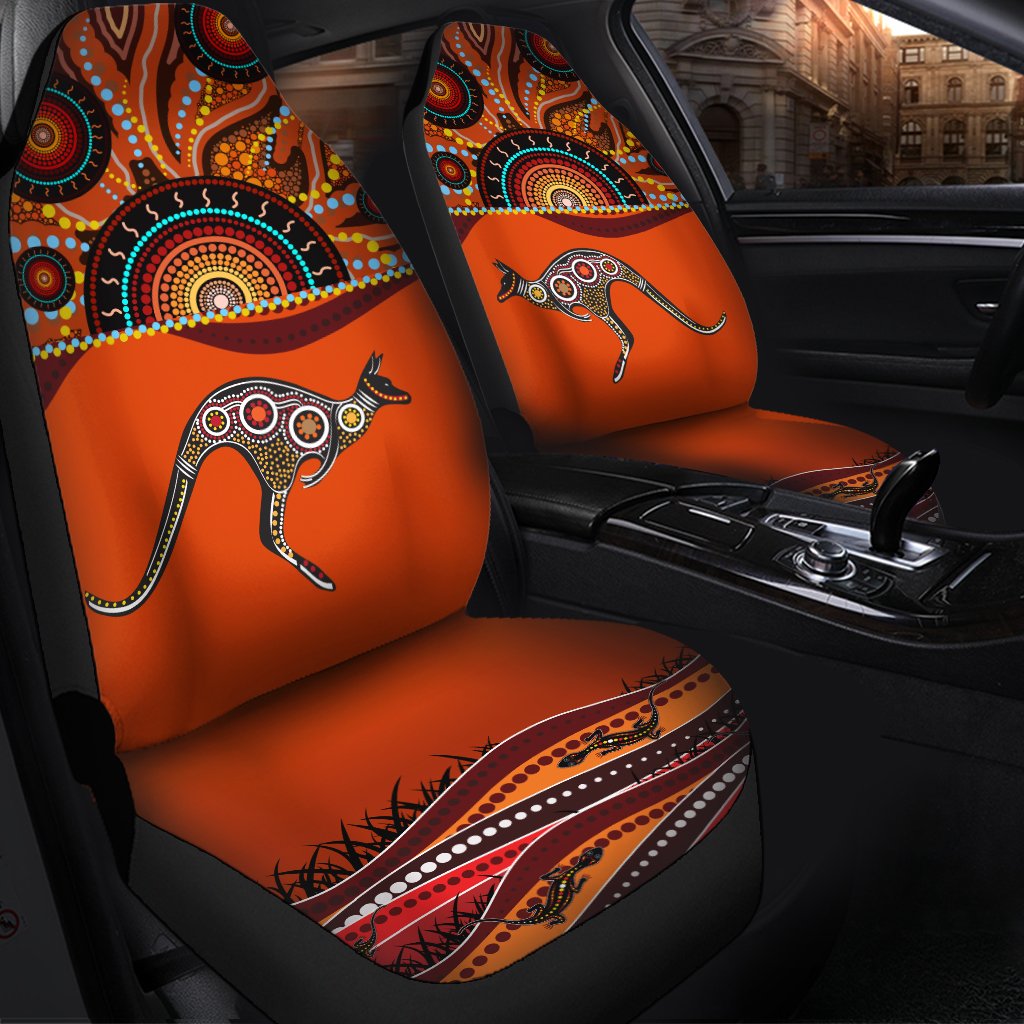 aboriginal-car-seat-cover-kangaroo-with-dot-painting