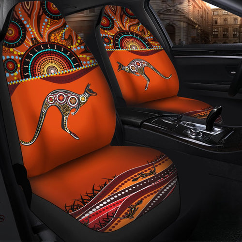 aboriginal-car-seat-cover-kangaroo-with-dot-painting