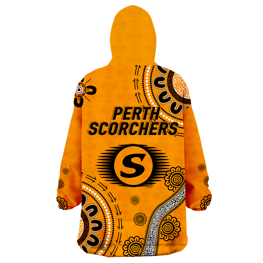 Perth Scorchers Aboriginal Art Cricket 2022 Wearable Blanket Hoodie - LT12