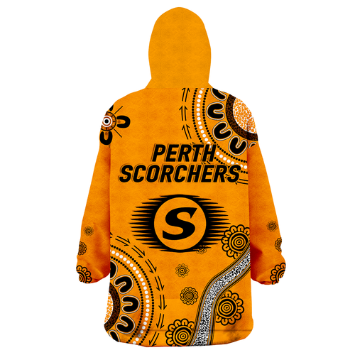 Perth Scorchers Aboriginal Art Cricket 2022 Wearable Blanket Hoodie - LT12