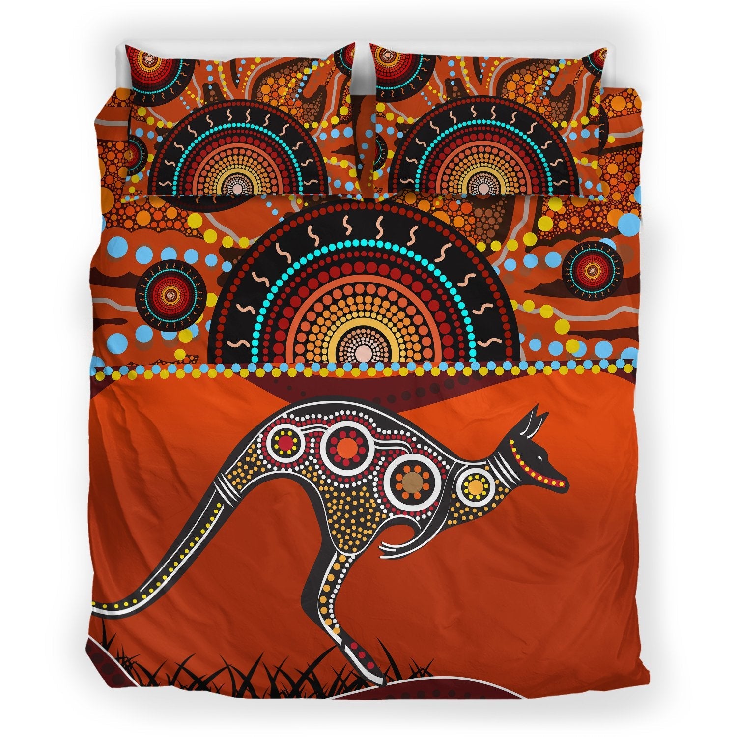 aboriginal-bedding-set-kangaroo-with-dot-painting