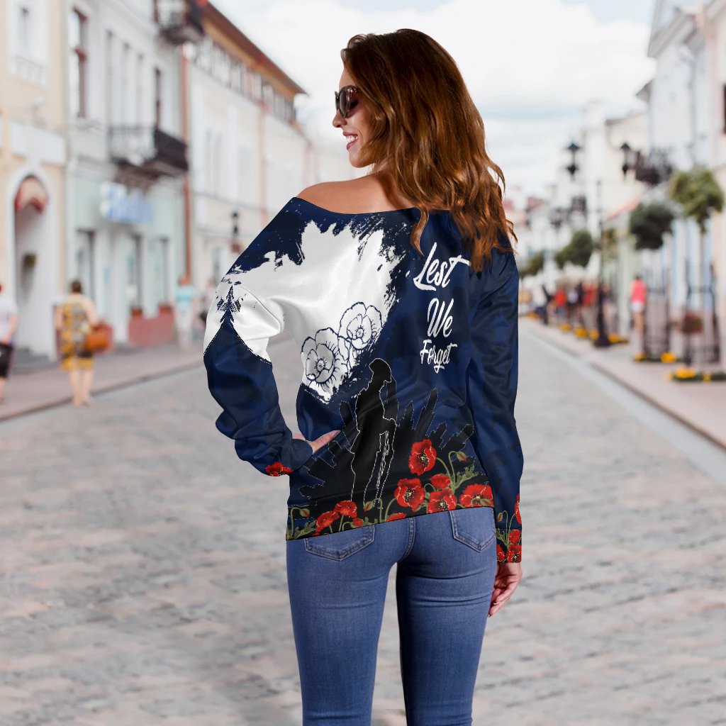 Anzac Day Women's Off Shoulder Sweater - Australia Anzac Day 2021 - Vibe Hoodie