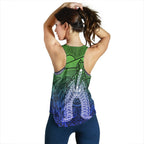 Torres Strait Islanders Women's Racerback Tank - Turtle and Dhari Mask - Vibe Hoodie