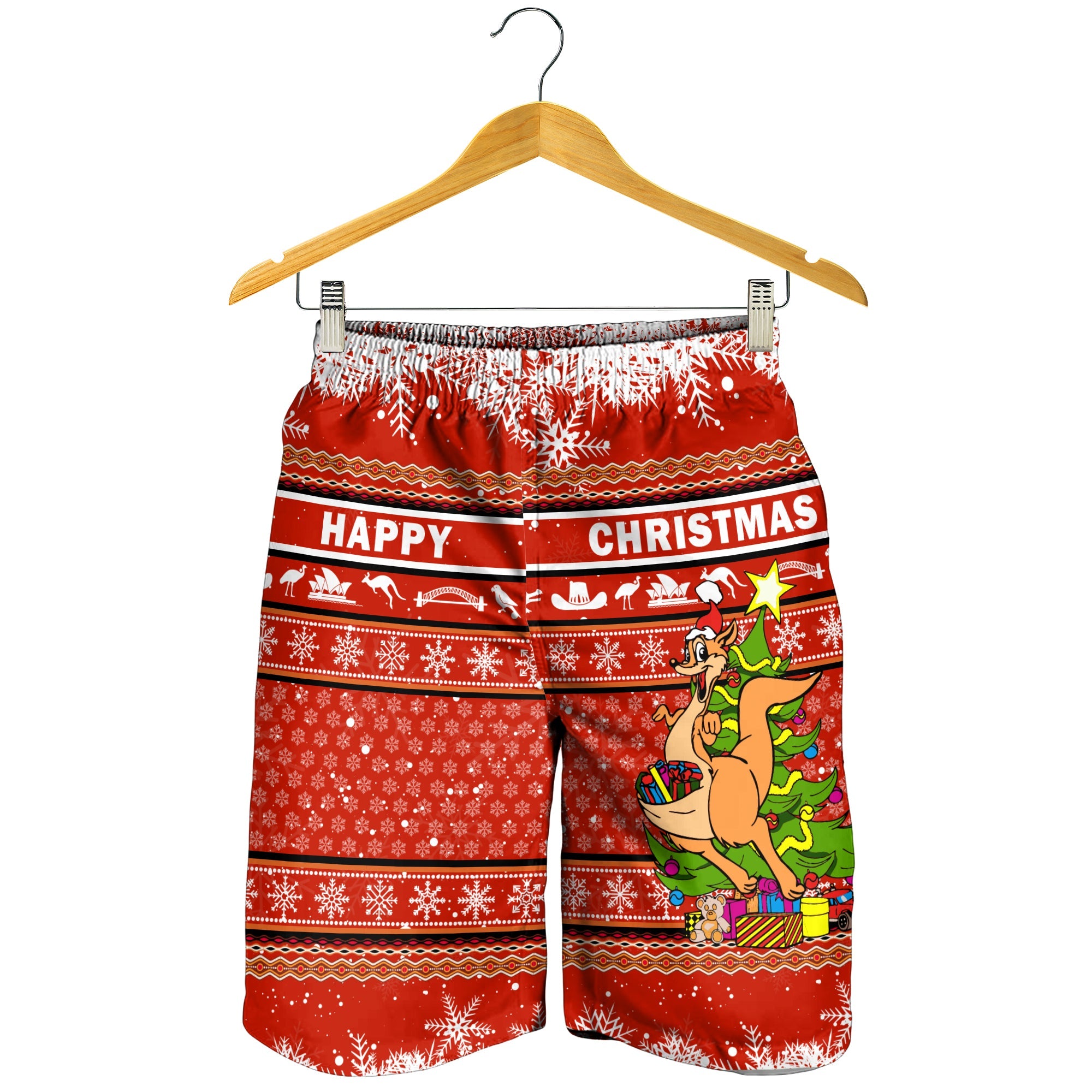 Australia Christmas Kangaroo Aboriginal Pattern Men Short - LT2