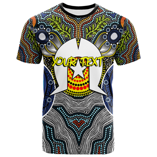 custom-personalised-naidoc-week-2022-get-up-stand-up-show-up-aboriginal-dot-art-t-shirt