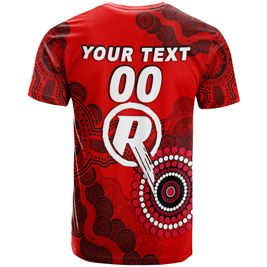 (Custom Personalised) Melbourne Renegades Aboriginal Art Cricket 2022 T-Shirt - LT12