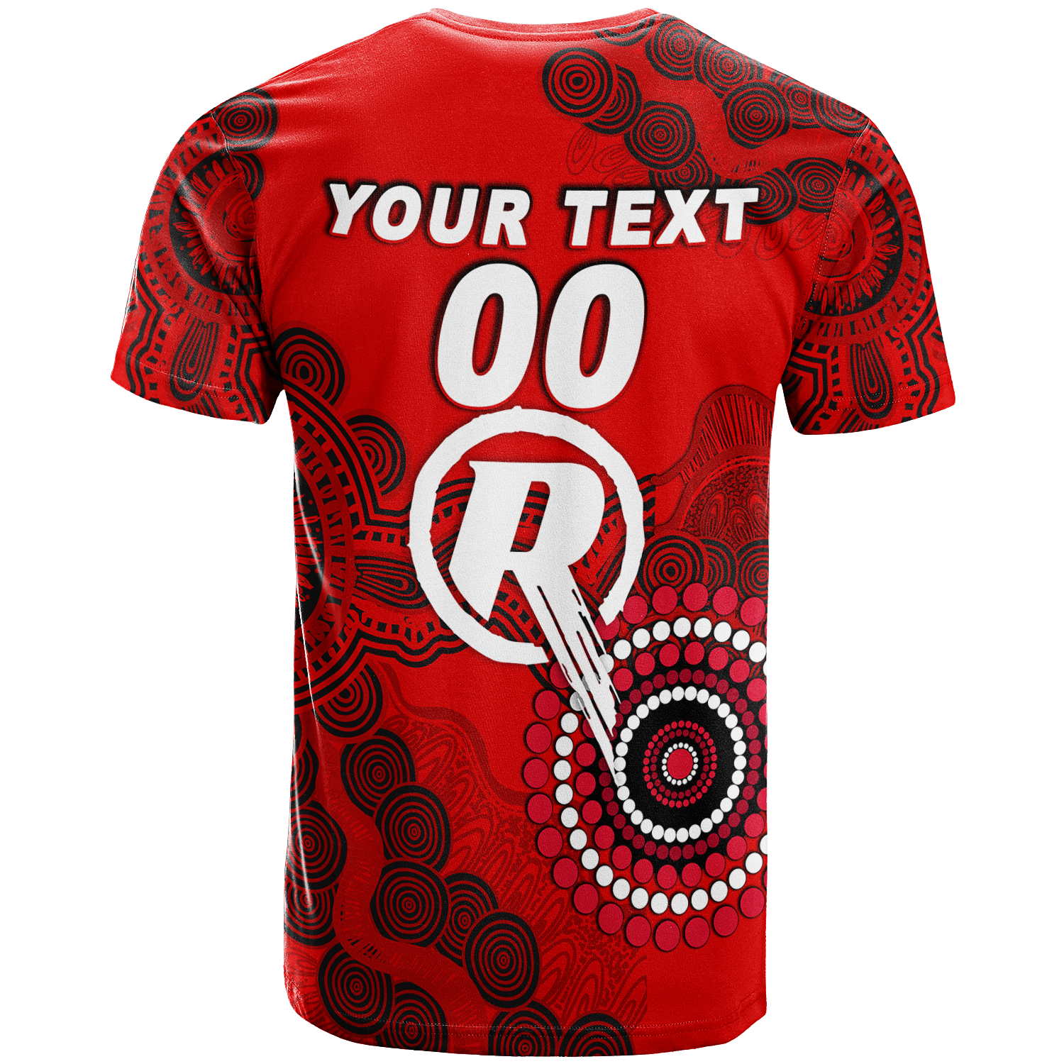 (Custom Personalised) Melbourne Renegades Aboriginal Art Cricket 2022 T-Shirt - LT12