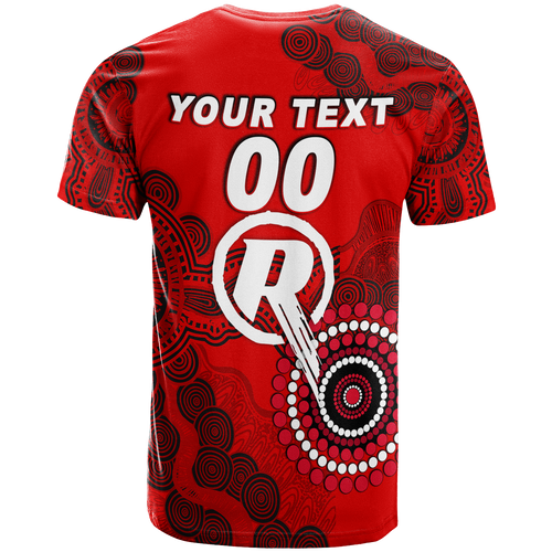 (Custom Personalised) Melbourne Renegades Aboriginal Art Cricket 2022 T-Shirt - LT12
