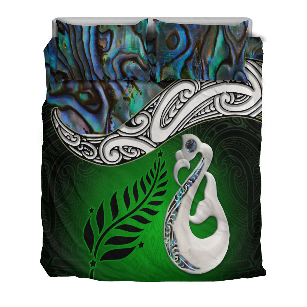 new-zealand-maori-bedding-set-manaia-paua-shell-glitter-green