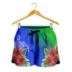 Torres Strait Islanders Women Shorts - Ocean Hibiscus - Vibe Hoodie