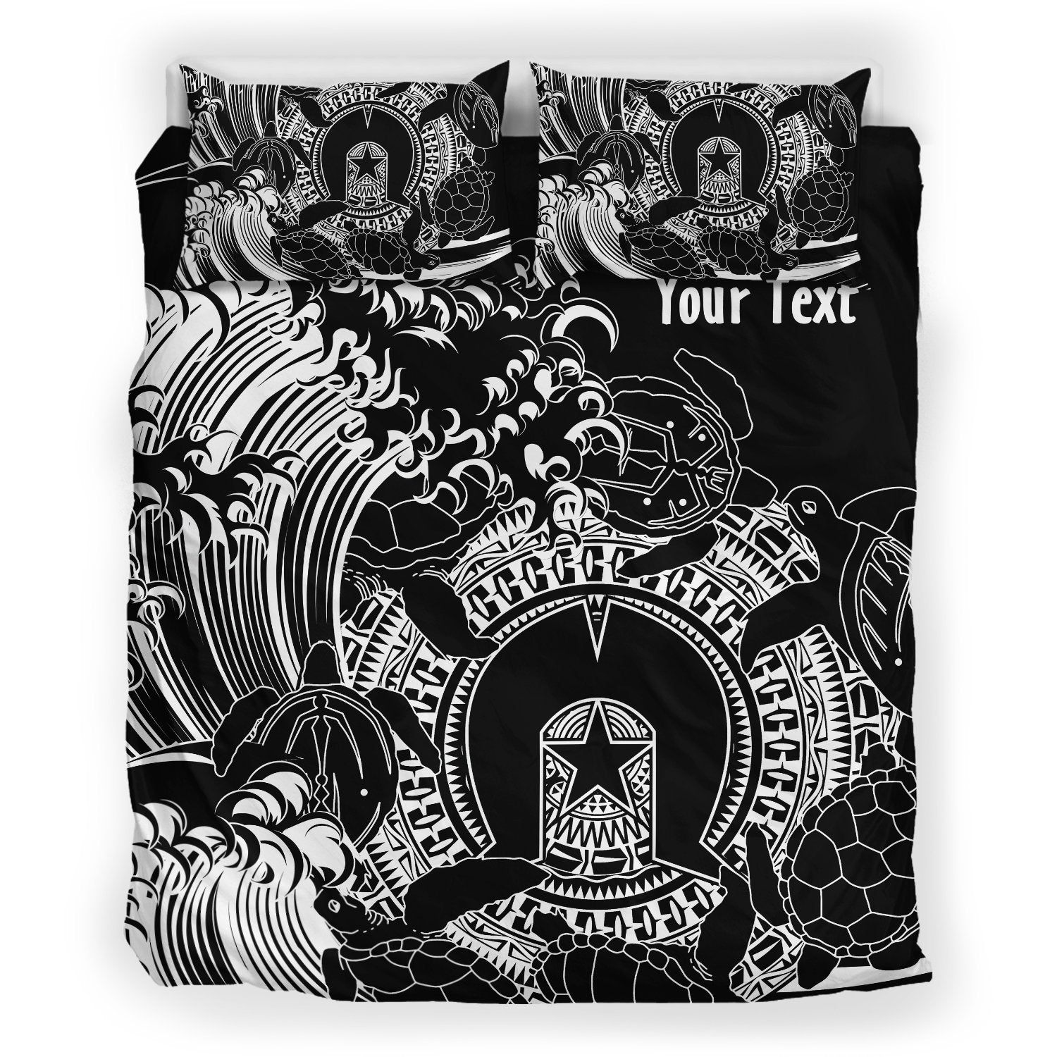 customaboriginal-bedding-set-torres-strait-islands-in-wave-black