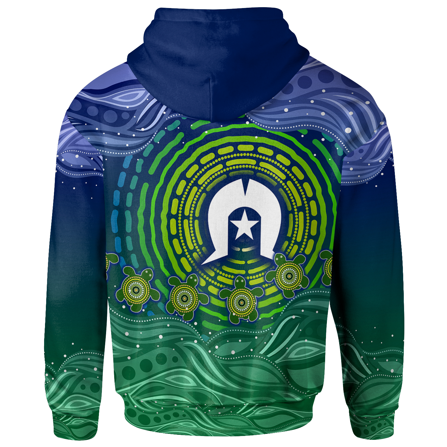 [Custom Text] Torres Strait Islanders Hoodie - Aboriginal Turtle