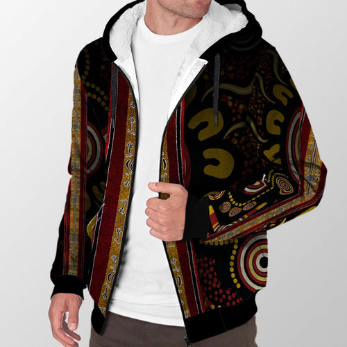 sherpa-hoodie-aboriginal-dot-panting-art-stripe-lines