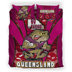 queensland-rugby-league-team-bedding-set-queensland-maroons-mascot-with-aboriginal-art-state-of-origin-bedding-set