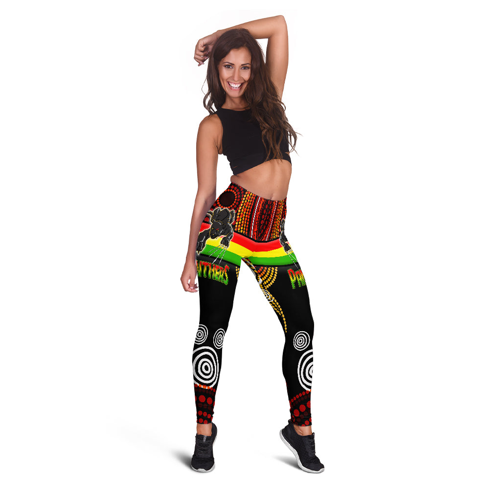 panthers-rugby-leggings-black-panther-with-aboriginal-contemporary-dot-painting-pattern-leggings
