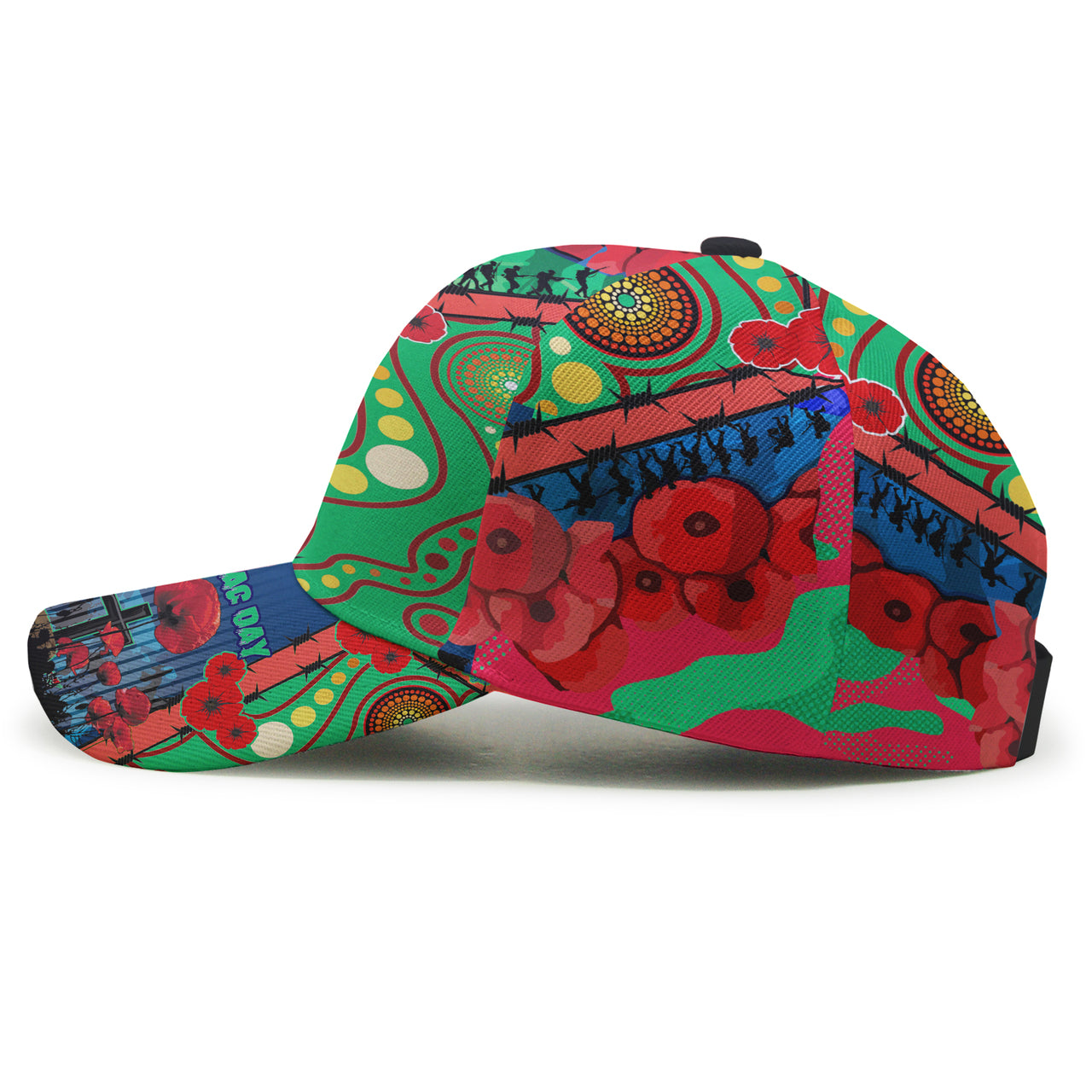 rabbitohs-aboriginal-anzac-day-custom-watercolour-rugby-cap-remembrance-indigenous-rabbitohs-with-poppy-flower