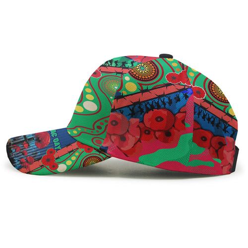 rabbitohs-aboriginal-anzac-day-custom-watercolour-rugby-cap-remembrance-indigenous-rabbitohs-with-poppy-flower