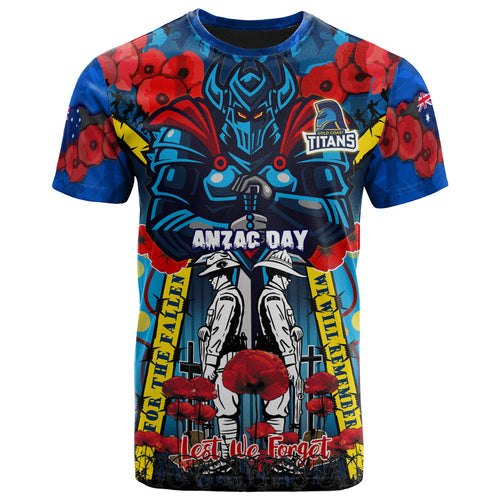 titans-aboriginal-rugby-anzac-day-custom-watercolour-t-shirt-remembrance-indigenous-titans-with-poppy-flower