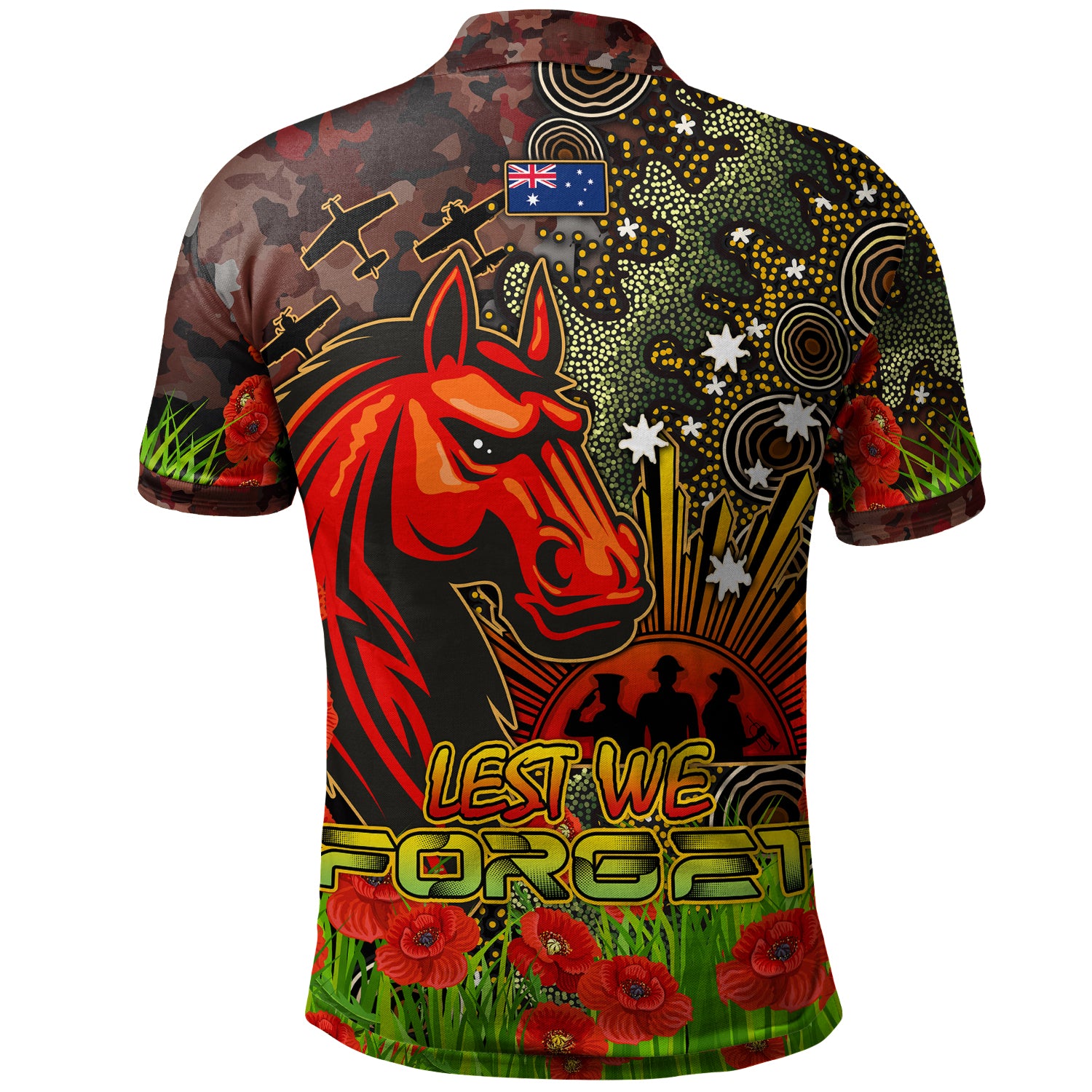 australia-brisbane-rugby-custom-polo-shirt-anzac-brisbane-with-remembrance-poppy-and-indigenous-patterns-polo-shirt