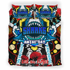 sharks-rugby-anzac-day-watercolour-custom-bedding-set-remembrance-cronulla-sutherland-sharks-with-poppy-flower
