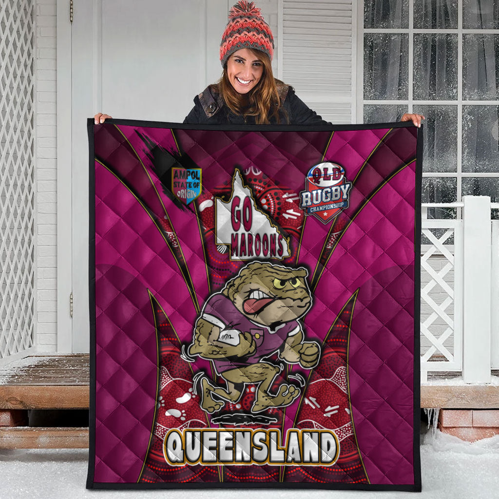 queensland-rugby-league-team-quilt-queensland-maroons-mascot-with-aboriginal-art-state-of-origin-quilt