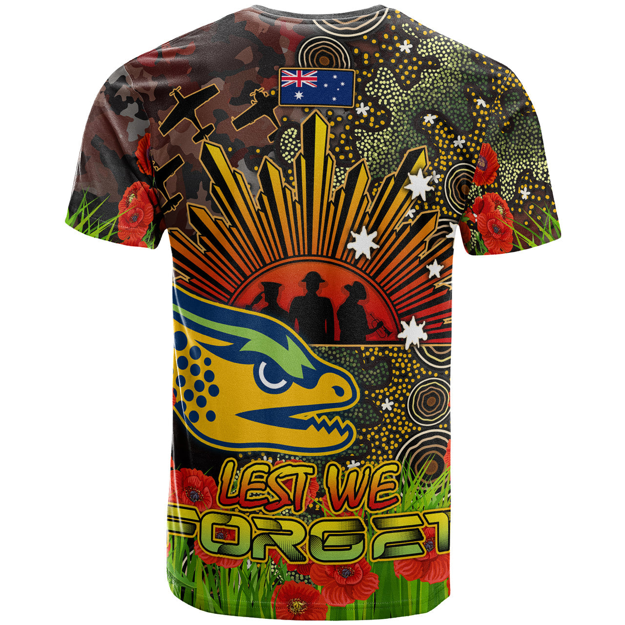eels-rugby-t-shirt-anzac-eels-with-remembrance-poppy-and-indigenous-patterns-t-shirt