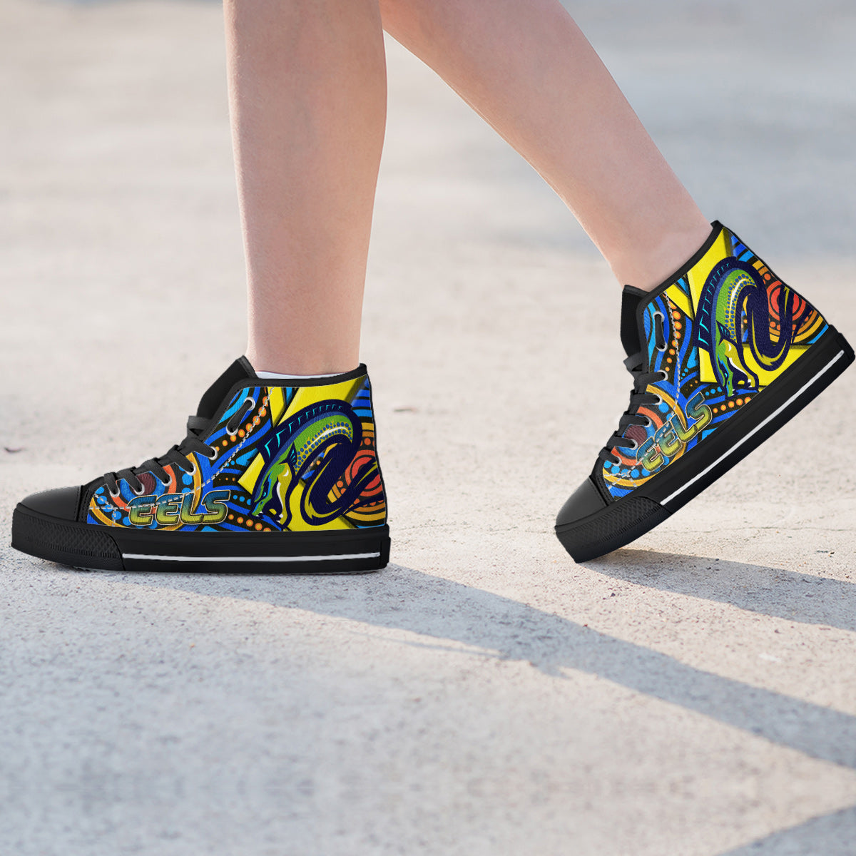 eels-rugby-high-top-shoes-electric-eel-with-aboriginal-patterns