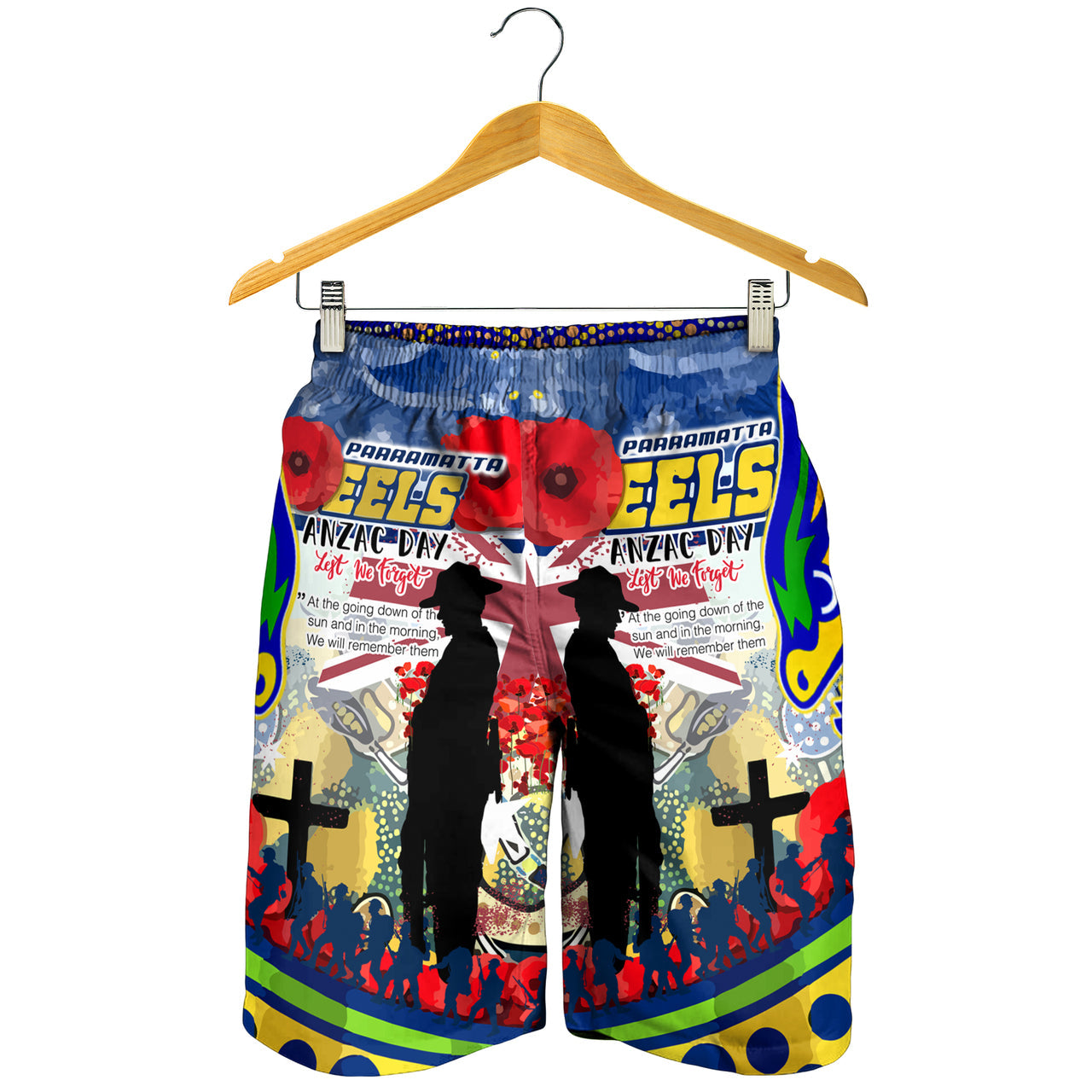 eels-rugby-australia-anzac-day-lest-we-forget-custom-men-short-remembrance-eels-with-anzac-poppy-watercolour-style