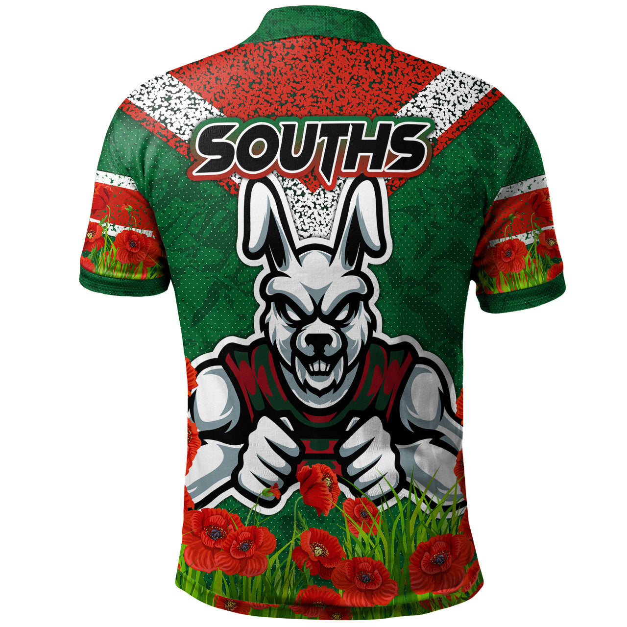 rabbitohs-rugby-polo-shirt-custom-souths-with-anzac-poppy-polo-shirt