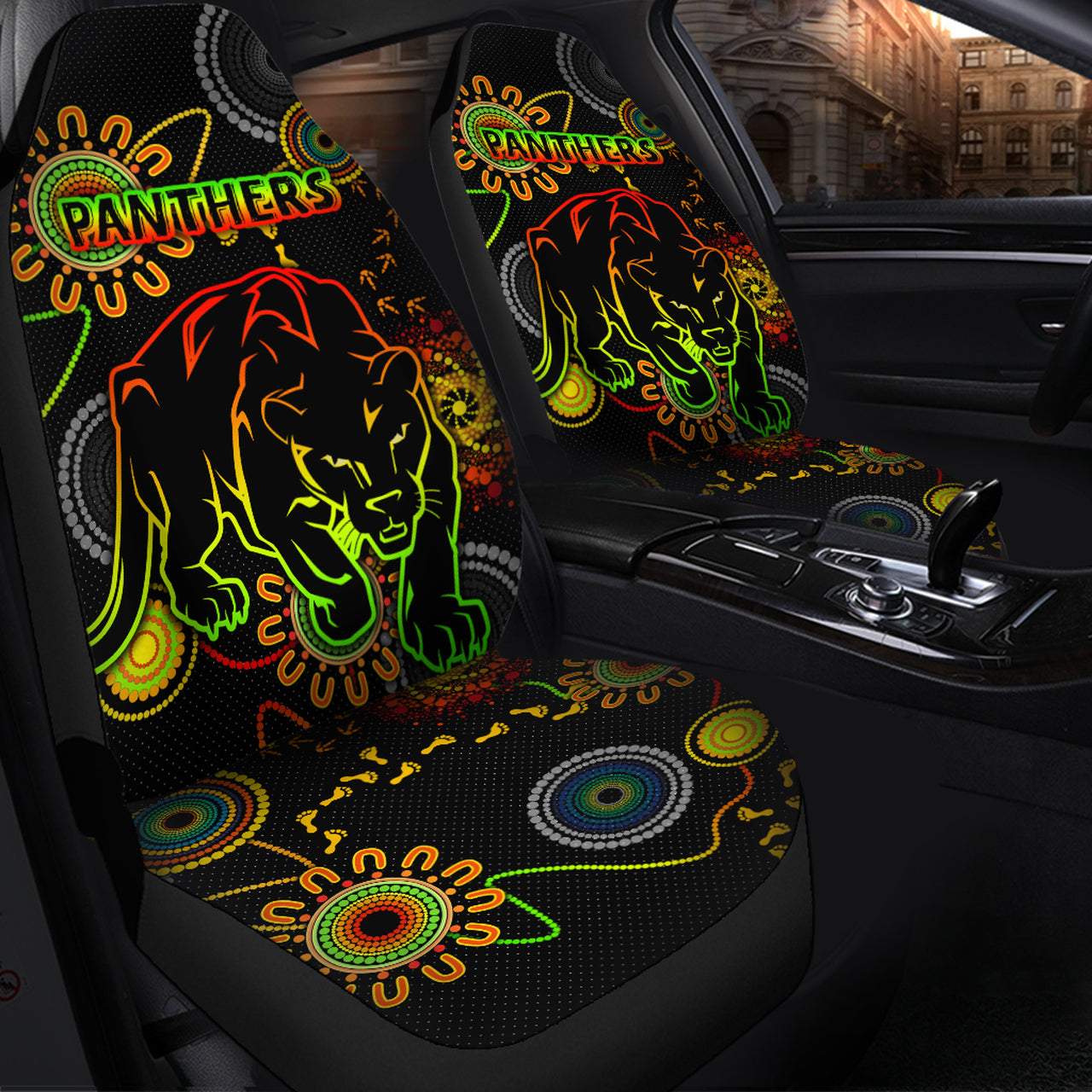 panthers-rugby-car-seat-cover-custom-indigenous-black-panthers-car-seat-cover