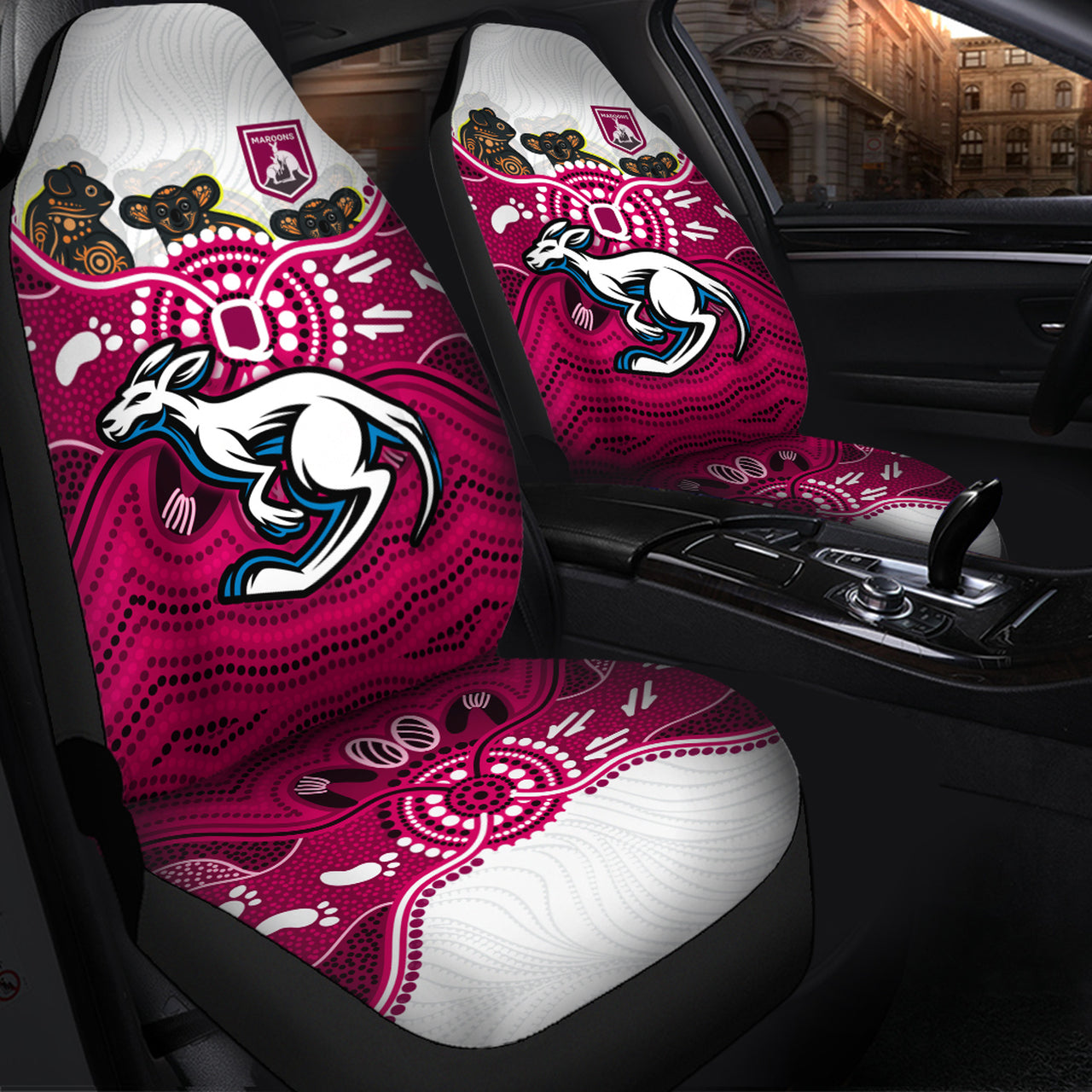 maroons-rugby-aboriginal-custom-car-seat-cover-the-cane-toads-with-indigenous-koala