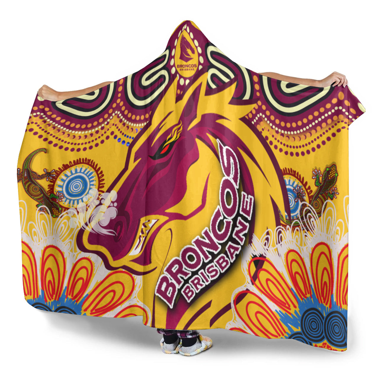 broncos-2022-rugby-custom-hooded-blanket-indigenous-super-broncos-with-aussie-gecko