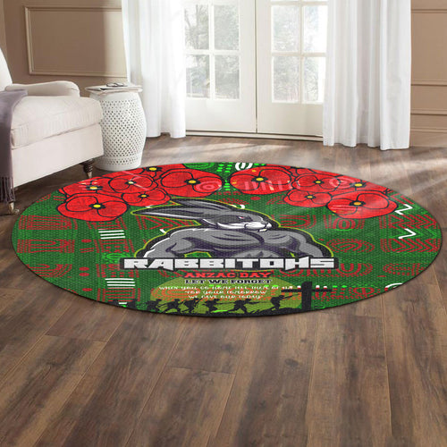 rabbitohs-rugby-round-rug-aboriginal-south-sydney-rabbitohs-anzac-let-we-forget-with-poppy-flower-round-rug