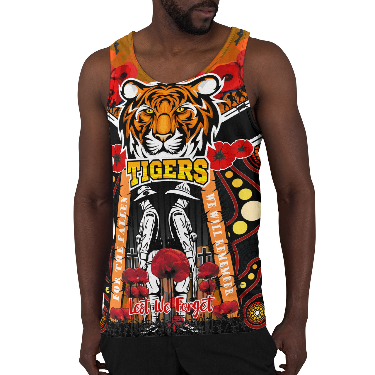 tigers-rugby-anzac-day-watercolour-men-tank-top-custom-remembrance-west-tigers-with-poppy-flower