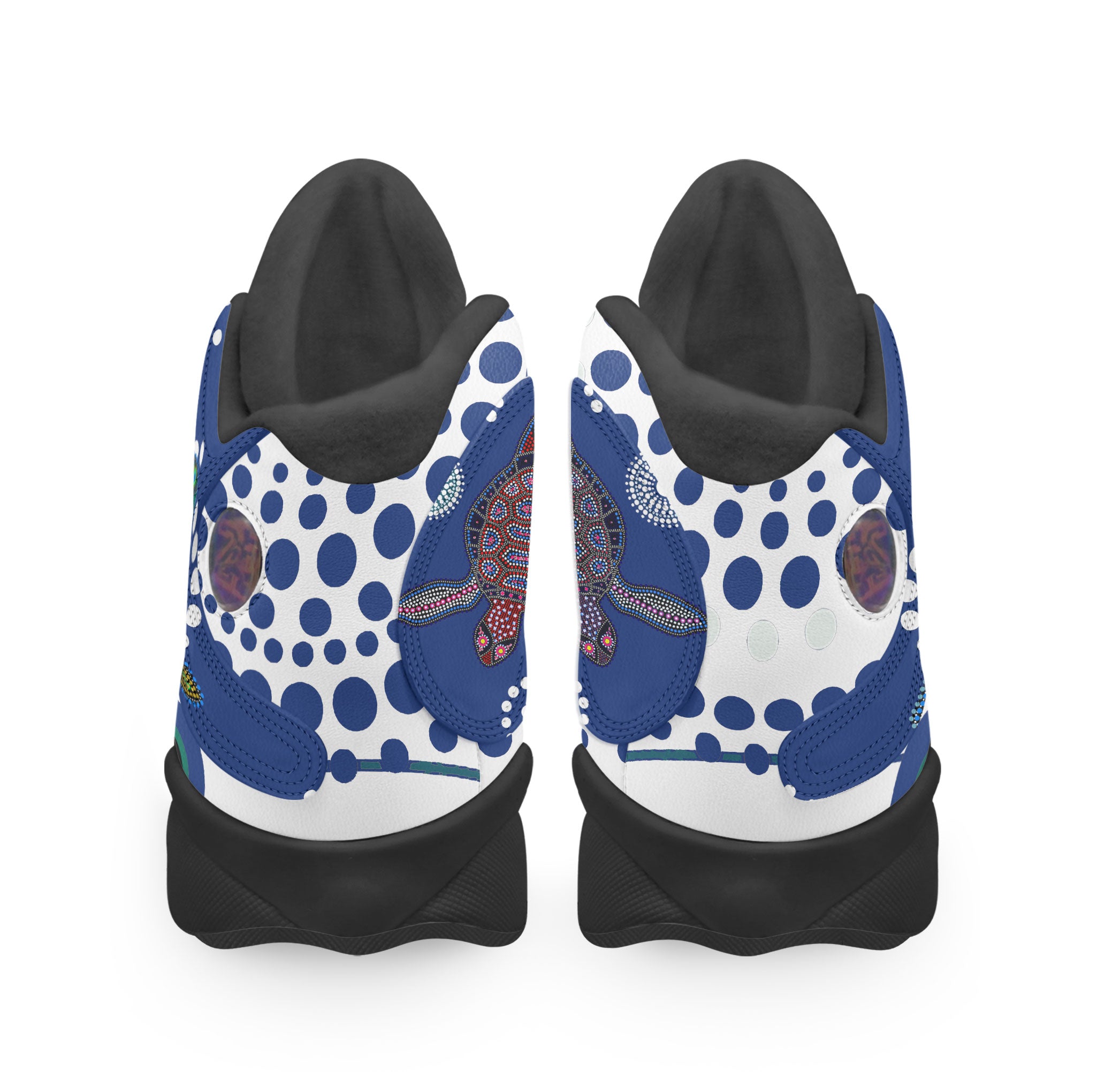 bulldogs-rugby-born-bred-high-top-basketball-shoes-j13-custom-indigenous-bulldogs-with-rugby-ball-and-aboriginal-patterns